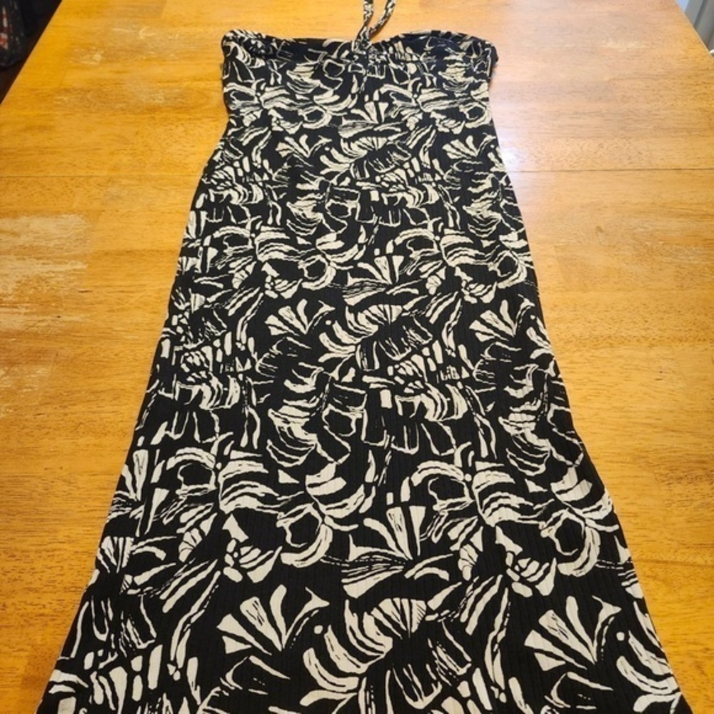 Elegant Black and White Patterned Nine West Dress
